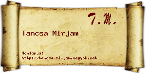Tancsa Mirjam névjegykártya